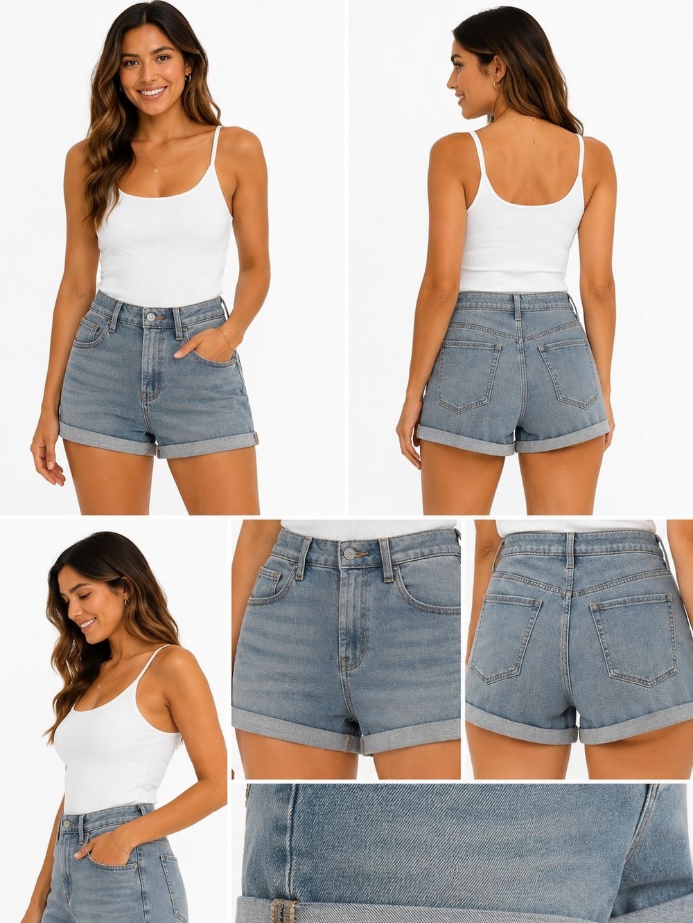 Old Navy Light Blue Denim Cuffed Shorts